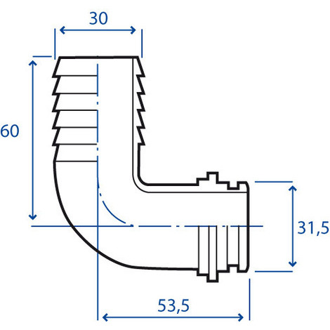 RACCORDO CURVO D30 X GIR.G1